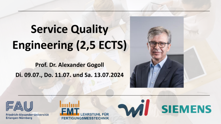Service Quality Engineering – Dienstleistungsqualität entwickeln (SQE)(2,5 ECTS)